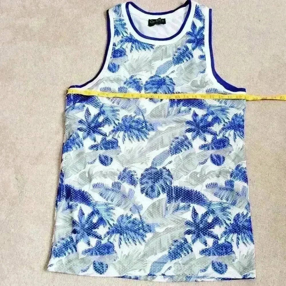 G Net Blue, White and Gray Tropical Men's Jersey tank size M - Picture 4 of 8